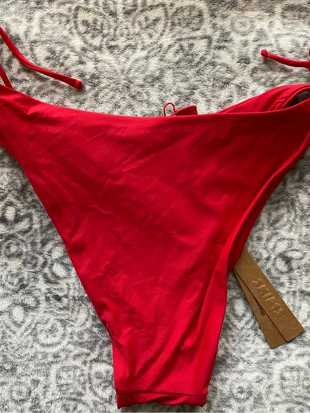 ❤️✨NWT SKIMS Bikini Bar W/Tie Bikini Bottom Red Size Large❤️